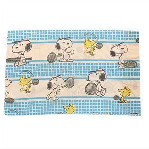 Vintage 80s Peanuts Gang Snoopy and Woodstock Playing Tennis Pillowcases